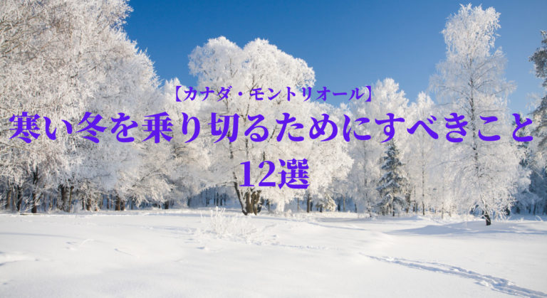 カナダ モントリオール 寒い冬を乗り切るためにすべきこと12選 カナダ モントリオール総合情報サイト 楓の知恵袋